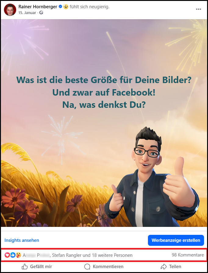Facebook beste Bildergr&ouml;&szlig;e