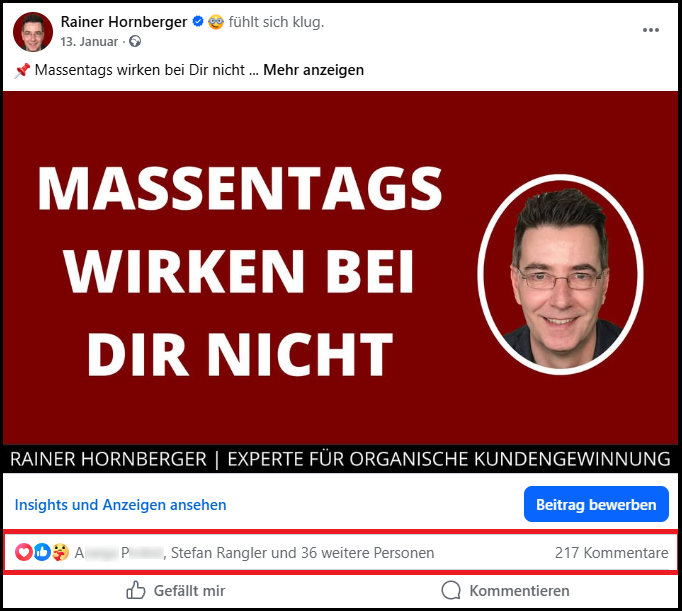 Facebook Massentags wirken nicht