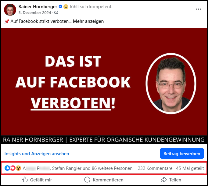 Das ist auf Facebook verboten