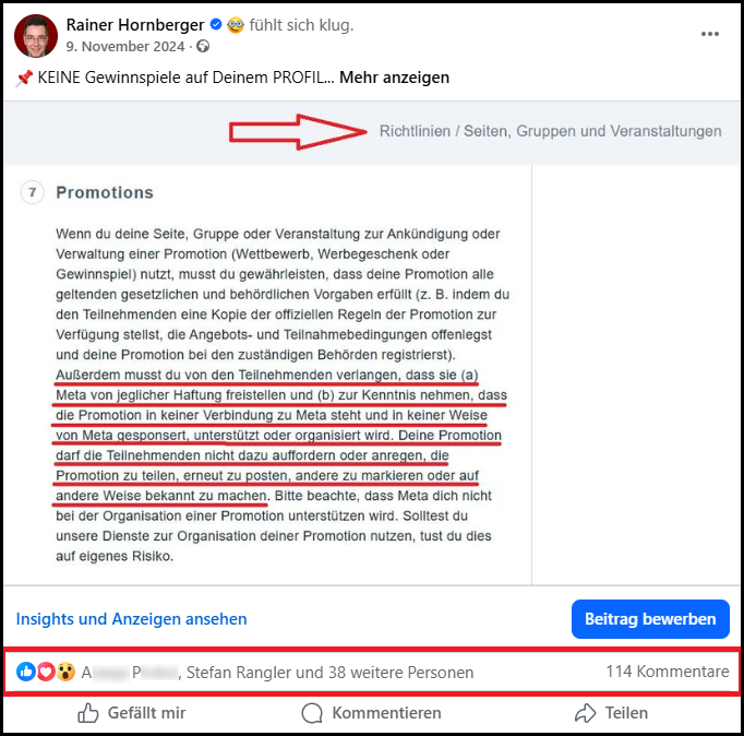 keine Gewinnspiele auf Deinem Facebook-Profil